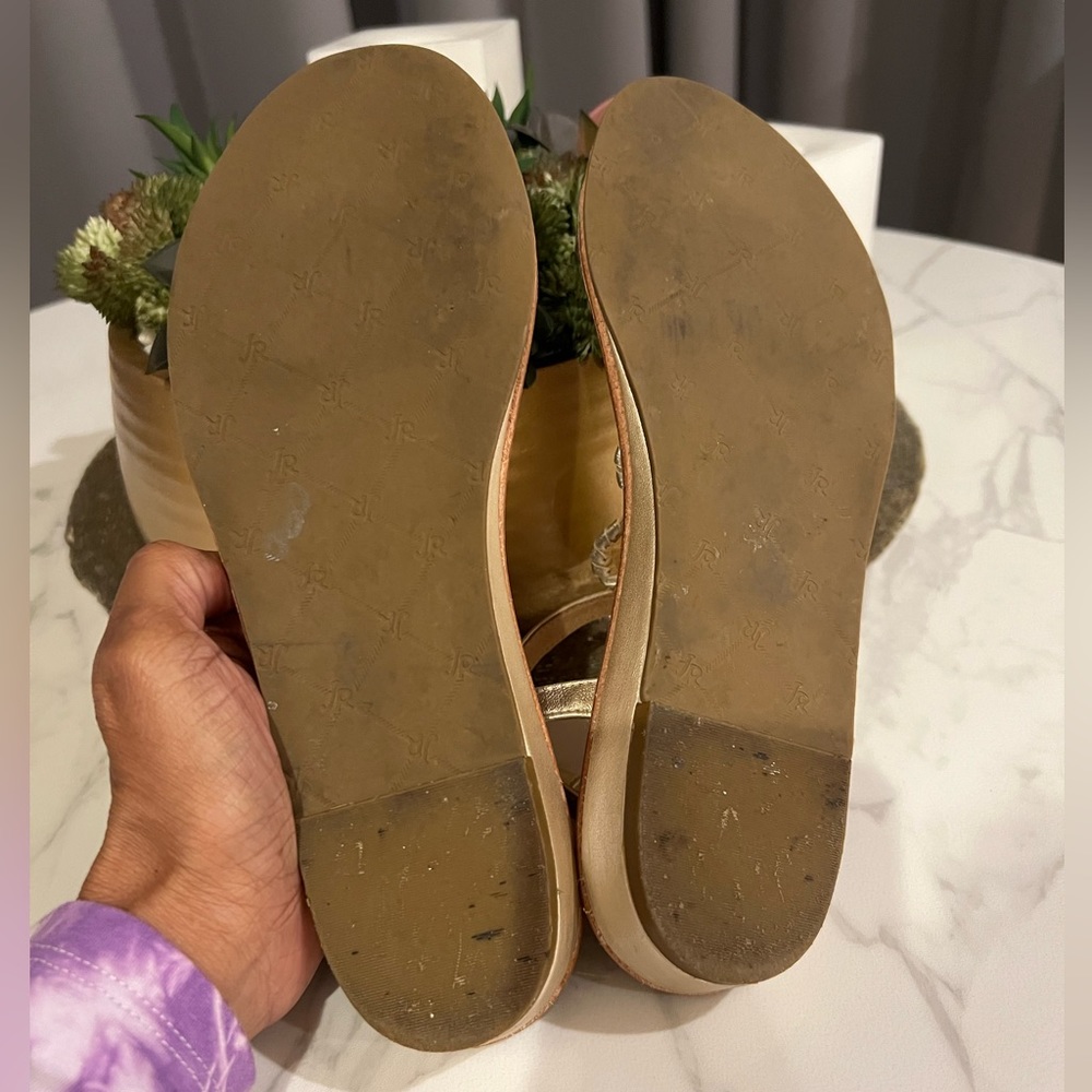 Jack Rogers Eve wedge leather gold ankle strap adjustable sandals size 7. - Picture 5 of 5